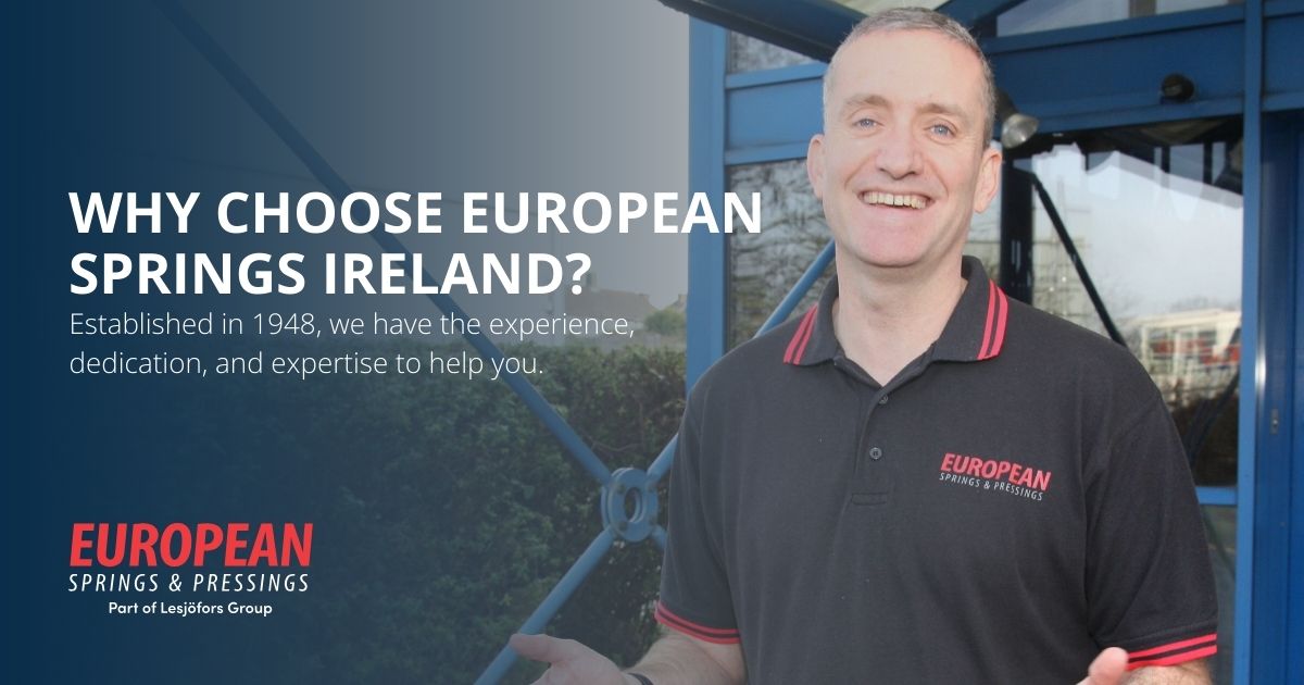 Why choose #EuropeanSprings Ireland?

Well, we have decades of experience, we’re part of the @lesjoforsgroup and we have global reach with local excellence.

Learn more and get in touch here ➡️ bit.ly/3gvD0ub