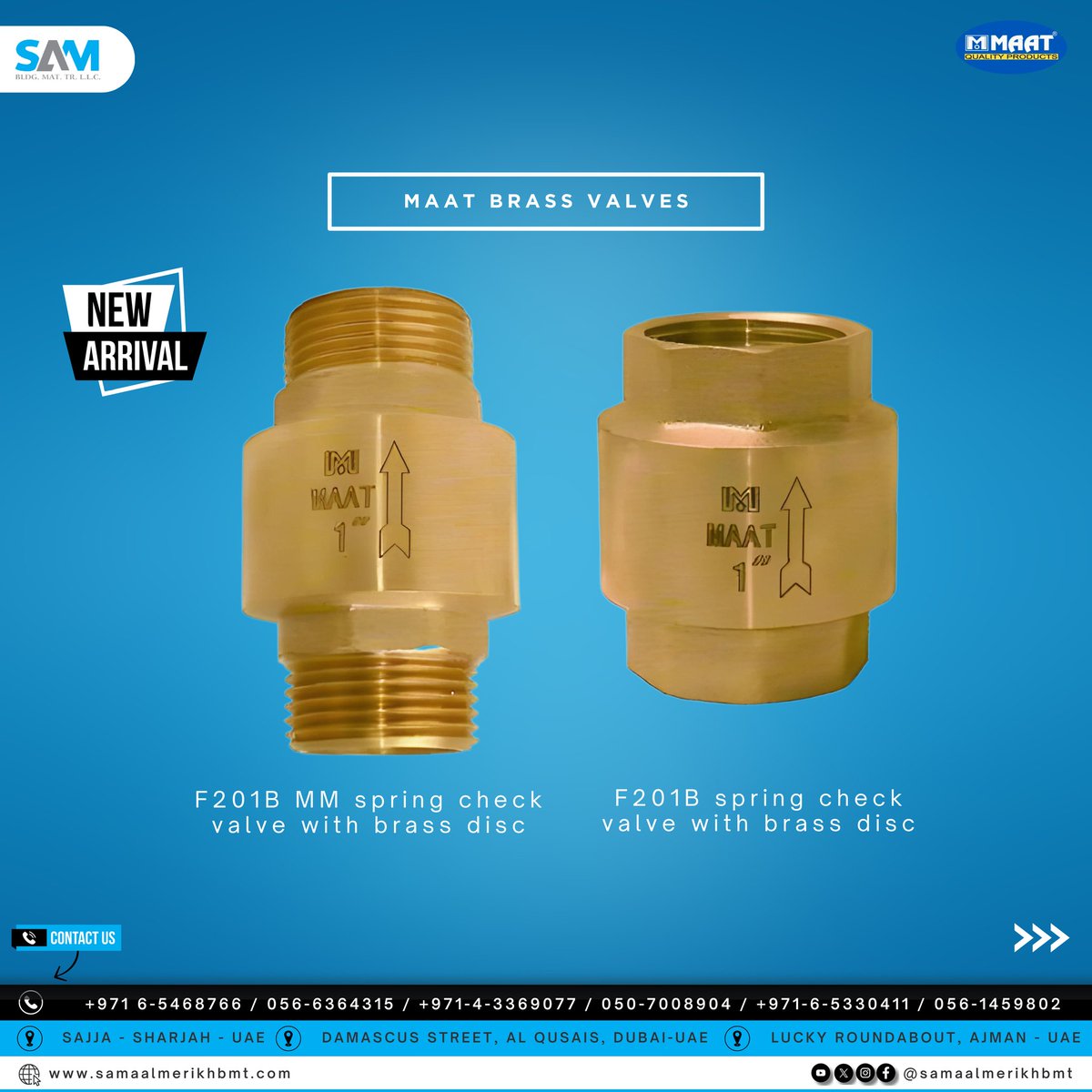 samaalmerikhbmt's tweet image. Discover our top-quality valves, including  F102, F201B MM, and F201B spring check valves with brass discs. Ideal for hydraulic, pneumatic, and heating plants, these valves can be installed in any position: horizontal, vertical, or oblique. 
#springcheckvalve #brassdisc #shopnow