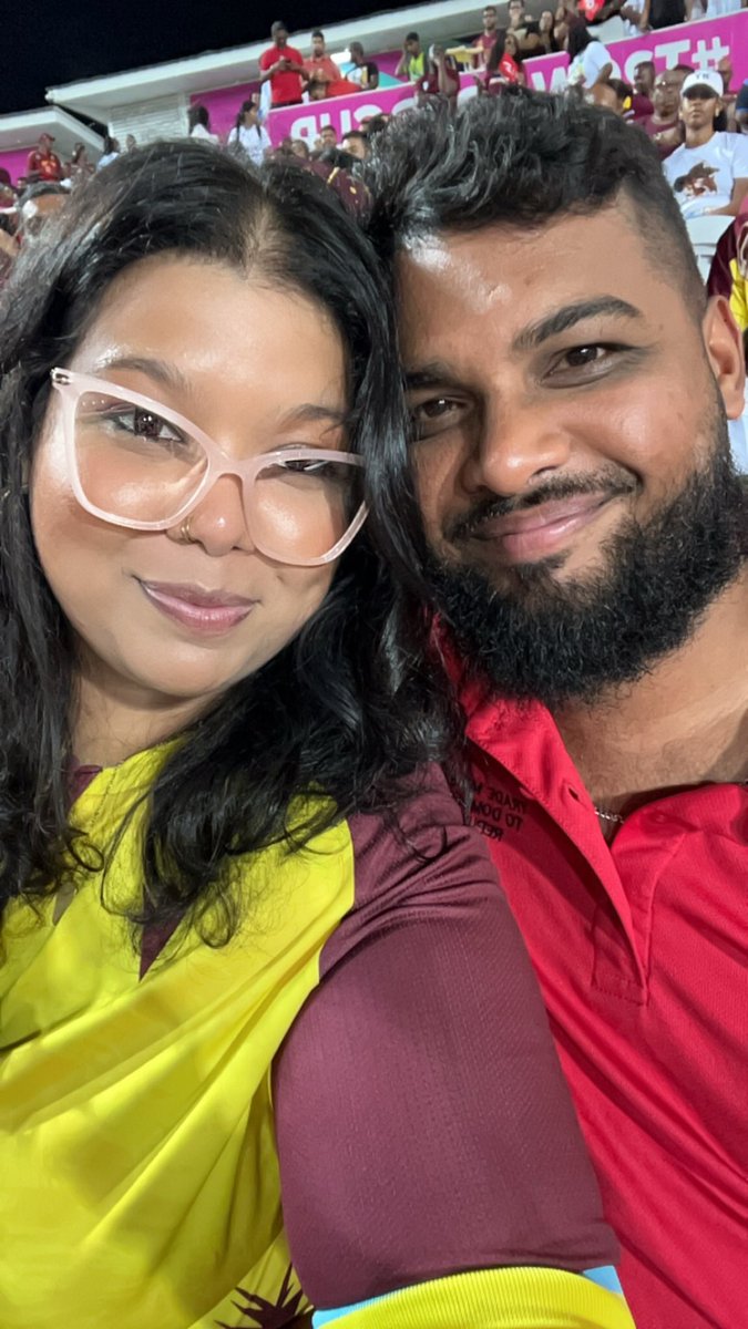 tamaarraa_'s tweet photo. From strangers arguing over WI cricket 10 years ago, to our first match together ๐๐ #WIAllIn https://t.co/LLMICDaKJk