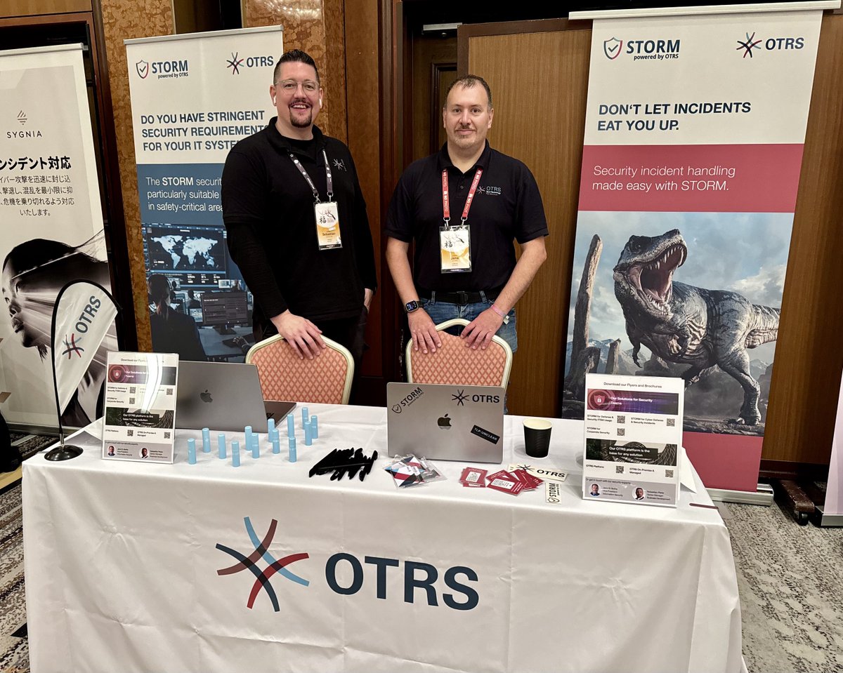 OTRSGroup's tweet photo. Hello from the 36th Annual #FIRSTCON24 at Hilton Hotels & Resorts Sea Hawk in #Fukuoka. Kudos to Jens Bothe and Sebastian Pister for representing OTRS in Japan. 🇯🇵
#cybersecurity #Security #IncidentResponse https://t.co/qUJihEPcka