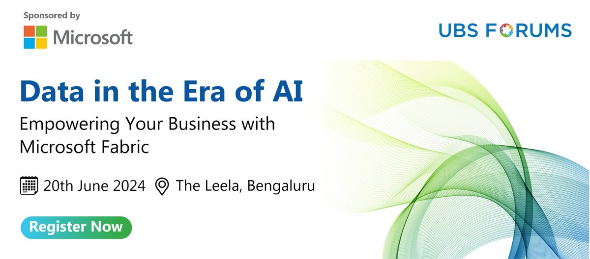 ubsforums's tweet photo. We are excited to invite you to an Exclusive Event on โData in the Era of AIโ with @MicrosoftIndia
๐๏ธDate: 20th June
๐Venue: The Leela, Bengaluru
โฑTime: 02:30 pm onwards
Limited spots are available! DM us for your exclusive invitation!
#UBSF #azure #powerbi #datafactory https://t.co/f1NDaYgvRS