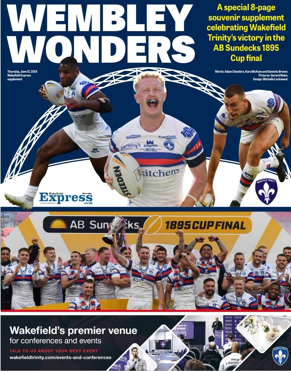 CheshReporter's tweet photo. To everyone @WTrinityRL THANK YOU and CONGRATULATIONS! Had an absolute blast covering the @1895Cup journey. What a day it was @wembleystadium @TheRFL Relive it all in our special 8-pager out now @snozzer_gale @MaxJow @J_mcGillvary https://t.co/iCqJh76UGM