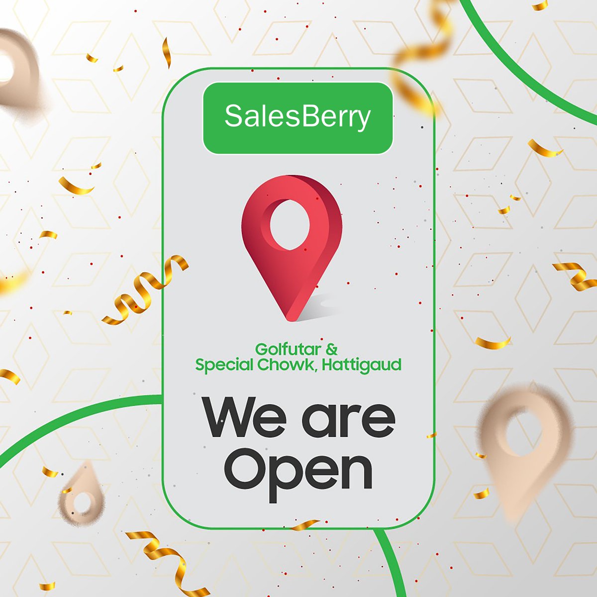 Exciting Announcement! 
We are delighted to announce that Salesberry is opening its doors at two new locations: Golfutar and Special Chowk, Hattigauda.  Take advantage of our incredible Grand Opening Offers and hurry in to enjoy these outstanding deals.
#Salesberry #opening
