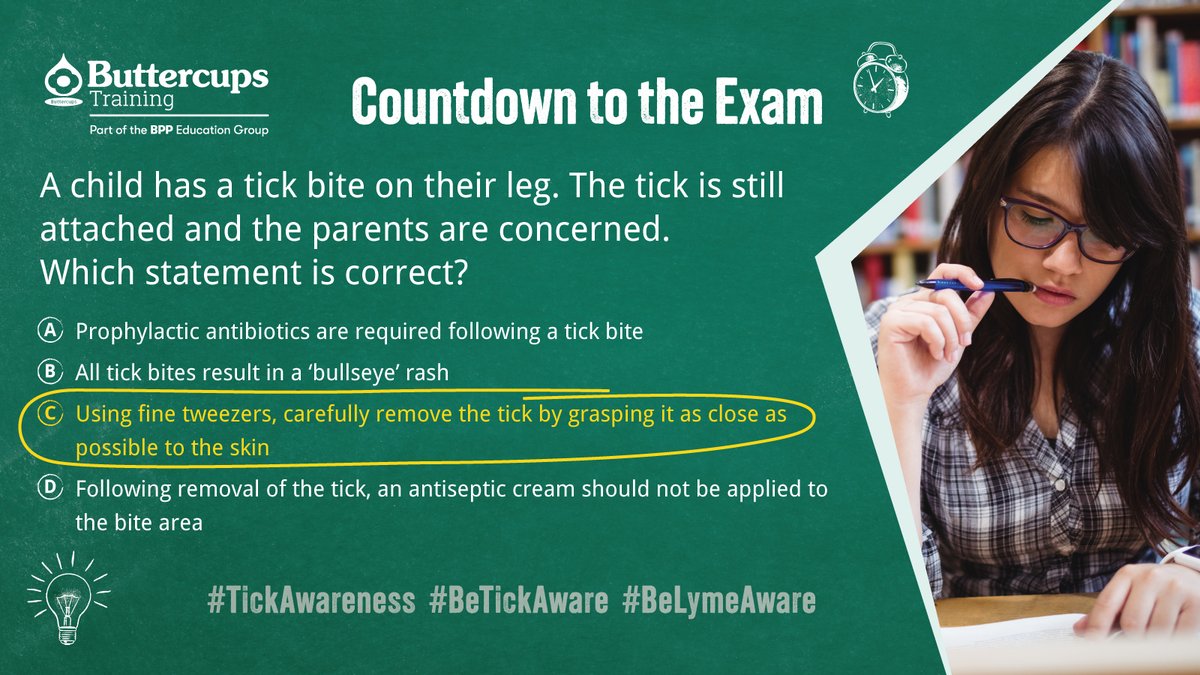 The answer to yesterday's question is: C

More information can be found here: assets.publishing.service.gov.uk/.../Be_tick...

Learning points: Infection, awareness, health promotion