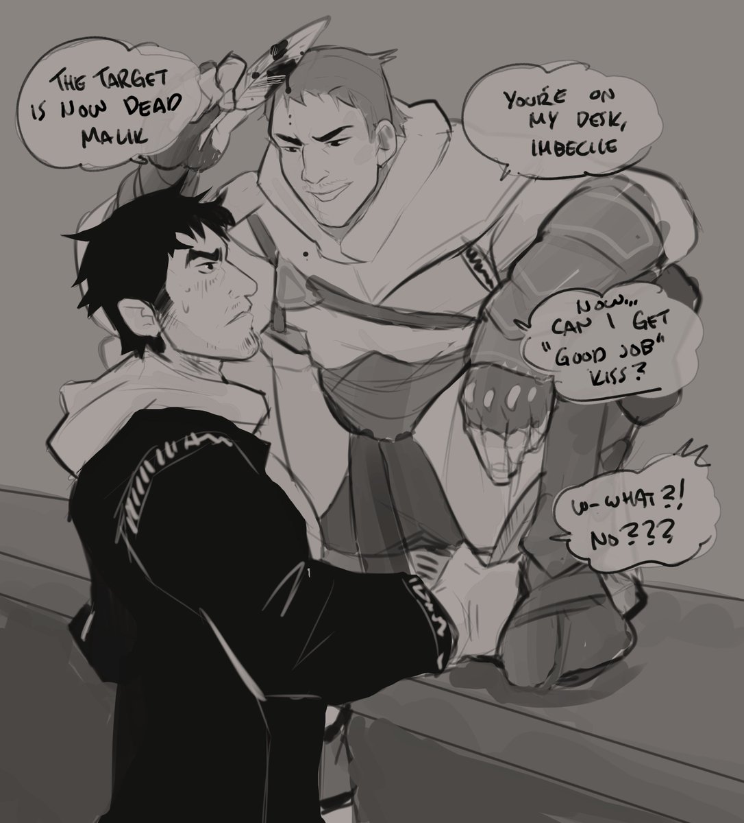 LikanenArt's tweet image. Altair come on, be professional...

#altair #malik #assassinscreed #acfanart #altmal