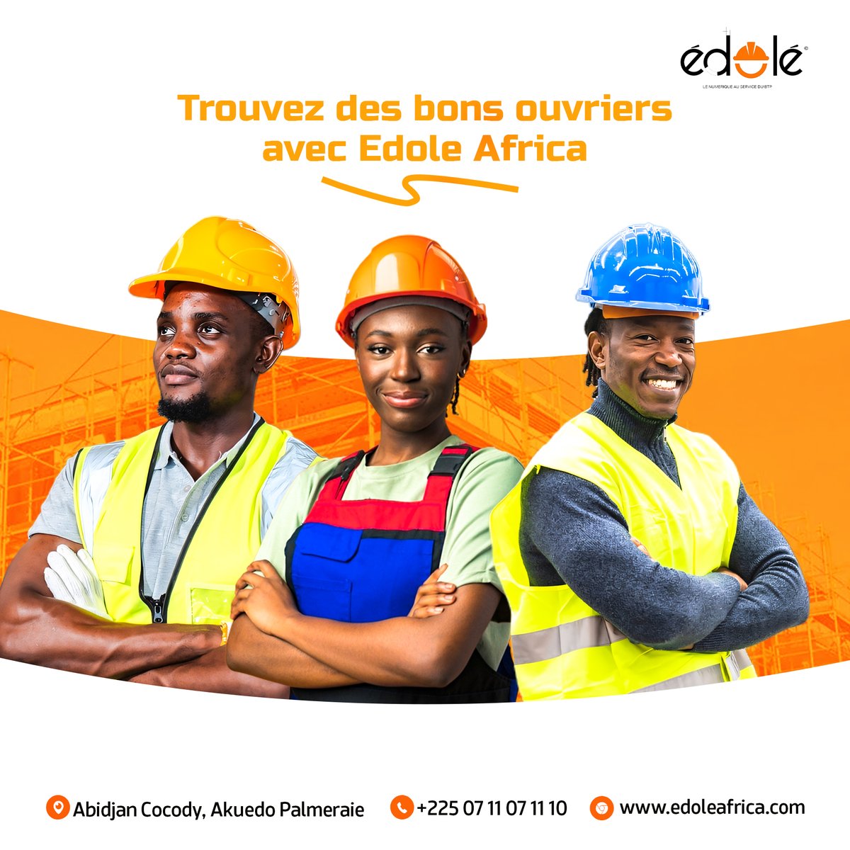 edoleafricaci's tweet photo. Avez-vous des difficultés à trouver les bons ouvriers qualifiés pour votre projet BTP
Imaginez pouvoir trouver facilement les meilleurs pour vos projets à venir. Avec Edole Africa Côte d'Ivoire, c'est maintenant une réalité.
#Solution #Innovation #EACI #CIV225 #EdoleAfrica https://t.co/OqnZVhN33j