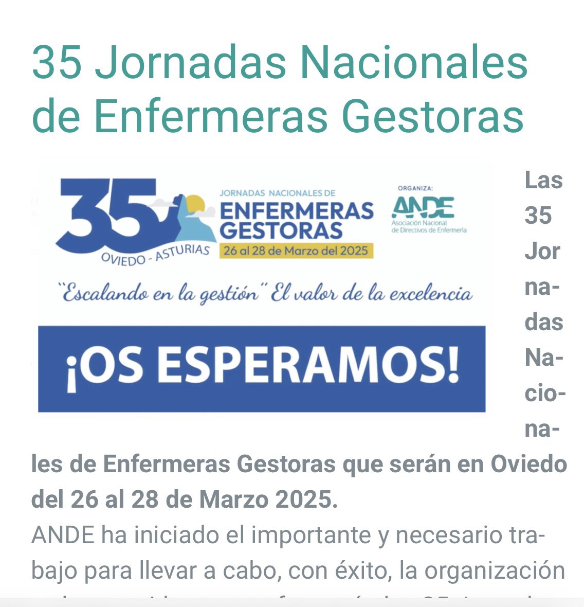 ANDE Directivos Enfermería (@andeorg) on Twitter photo 🔴🔴🔴 Ya preparando las siguientes!!! Las 35 Jornadas Nacionales de Enfermeras Gestoras de <a href="/ANDEorg/">ANDE Directivos Enfermería</a> serán en Oviedo del 26 al 28 de Marzo 2025. Preside <a href="/roallande/">Nillion Network</a> vocal de ANDE Asturias y a su lado <a href="/manuelbgs/">MANUELBGS</a> vocal Internacional ande.org/35-jornadas-na… 🔴🔴🔴 Ya preparando las siguientes!!! Las 35 Jornadas Nacionales de Enfermeras Gestoras de <a href="/ANDEorg/">ANDE Directivos Enfermería</a> serán en Oviedo del 26 al 28 de Marzo 2025. Preside <a href="/roallande/">Nillion Network</a> vocal de ANDE Asturias y a su lado <a href="/manuelbgs/">MANUELBGS</a> vocal Internacional ande.org/35-jornadas-na…