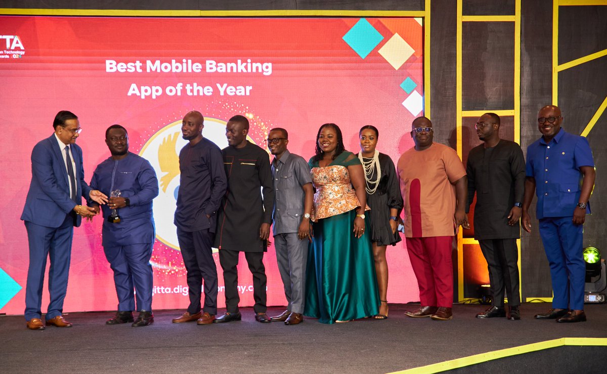 GCBBankPLC's tweet photo. In a historic year marking its 70th anniversary, GCB Bank PLC, Ghana's oldest commercial bank, has been honored with two prestigious awards at the Ghana Information Technology and Telecom Awards (GITTA) 2024. Read more: https://t.co/2aTddLlt3N https://t.co/9OfulMVLy5