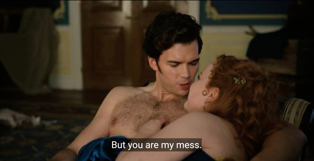 redfolklore_'s tweet photo. “Do I look like a mess?” she asked.
He nodded. “But you’re my mess,” he whispered. 
❤️🤏🏻
- Julia Quinn, Romancing Mister Bridgerton

#polin
#BRIDGERTON 
#bridgertons3 https://t.co/3O0fr9w7Sf