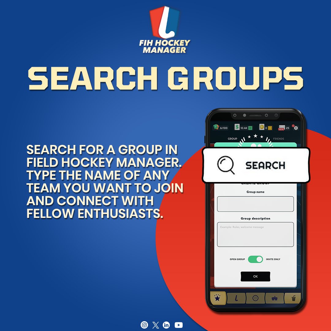sportzoneclub's tweet photo. Discover your dream team in Field Hockey Manager! 🏑 Search for a group by typing the name of any team you wish to join. 🌟
- Find and join your favorite hockey groups 🏒
- Connect with fellow enthusiasts
Start your journey now!
#FieldHockeyManager #TeamManage #JoinTheGame 🏆🎮 https://t.co/Sfxp4wfnZO