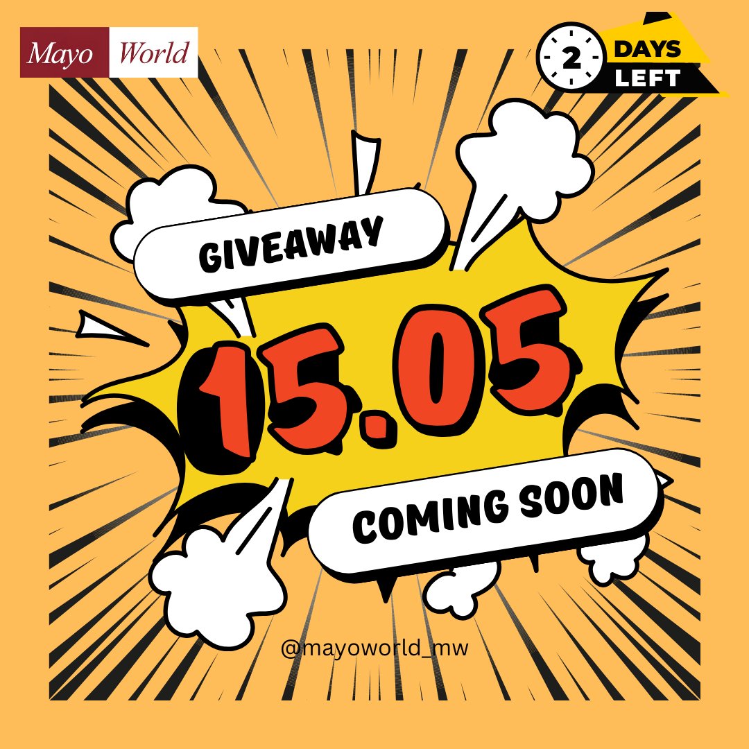 Mayoworld_mw's tweet photo. Get ready for our exciting giveaway ๐on June 15th! Follow us, tag your friends, and repost for a chance to win big! ๐ #GiveawayAlert #MayoWorld #TagAndWin #SpreadTheJoy #FreebiesAlert #GiveawayTime #Reposts #GiveawayAlert #contests #b2b #BusinesstoBusiness https://t.co/zKoSNgDibp