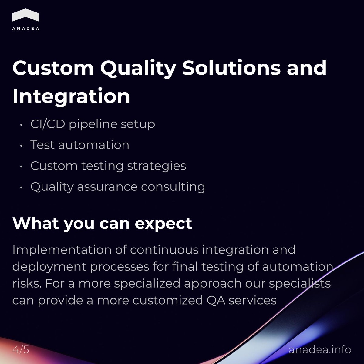 Anadea_Info's tweet photo. Looking to improve your developing products? Need web and application testing? 
Anadea will help you with that! We offer Quality Assurance services to make your product ready!
If you want to see the full scale of what we can do, click the link:
🔗https://t.co/Rh2N76R5o9 https://t.co/yYn91FNlUN
