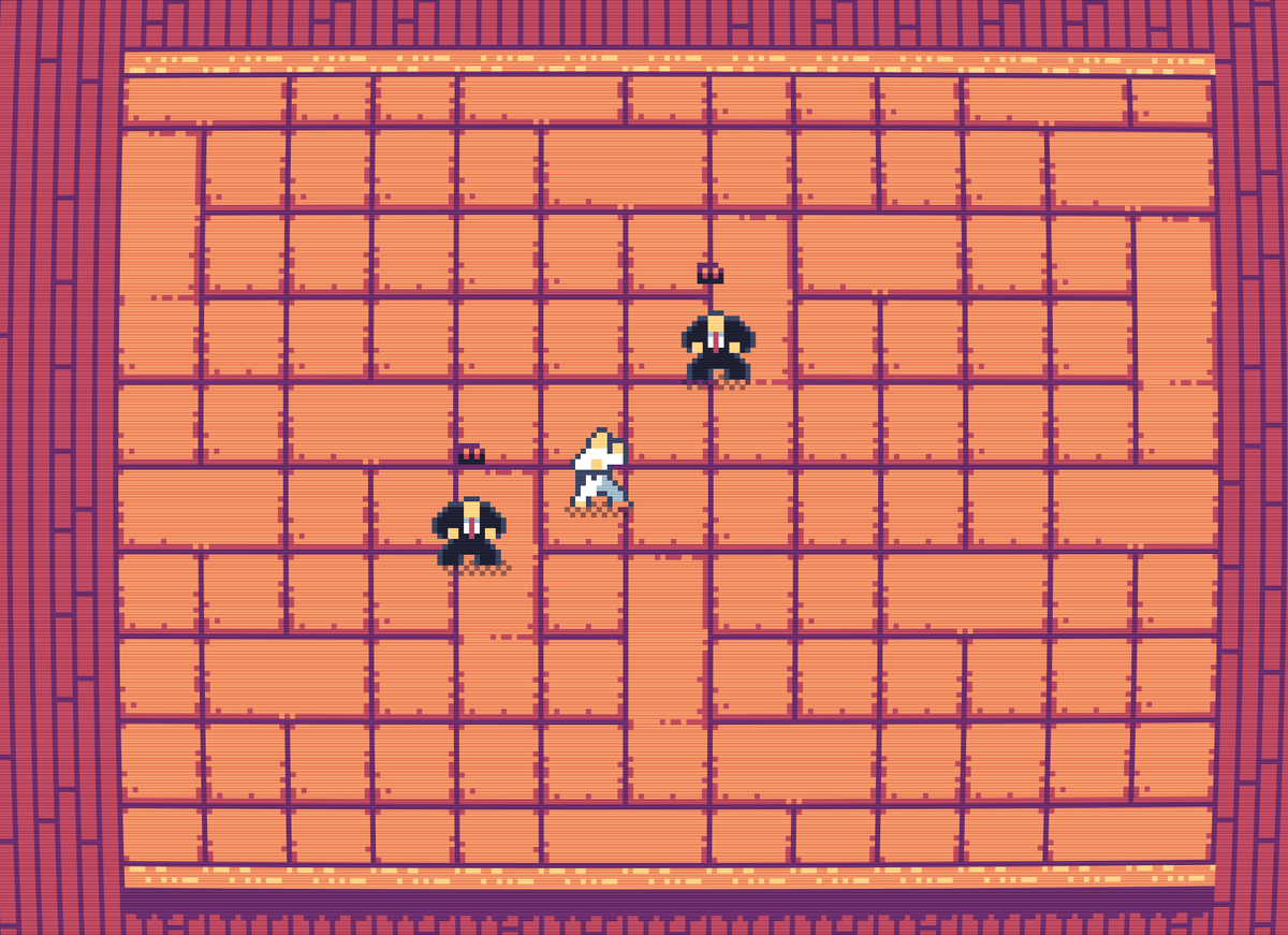 deepnightfr's tweet photo. Show me the progressive development of your game in four pictures. Here's Tenjutsu, from early game jam prototype, to post-compo version (never released), and to the latest builds for @devolverdigital trailer (https://t.co/lLeNMyPloT) https://t.co/aNh2s3oA71
