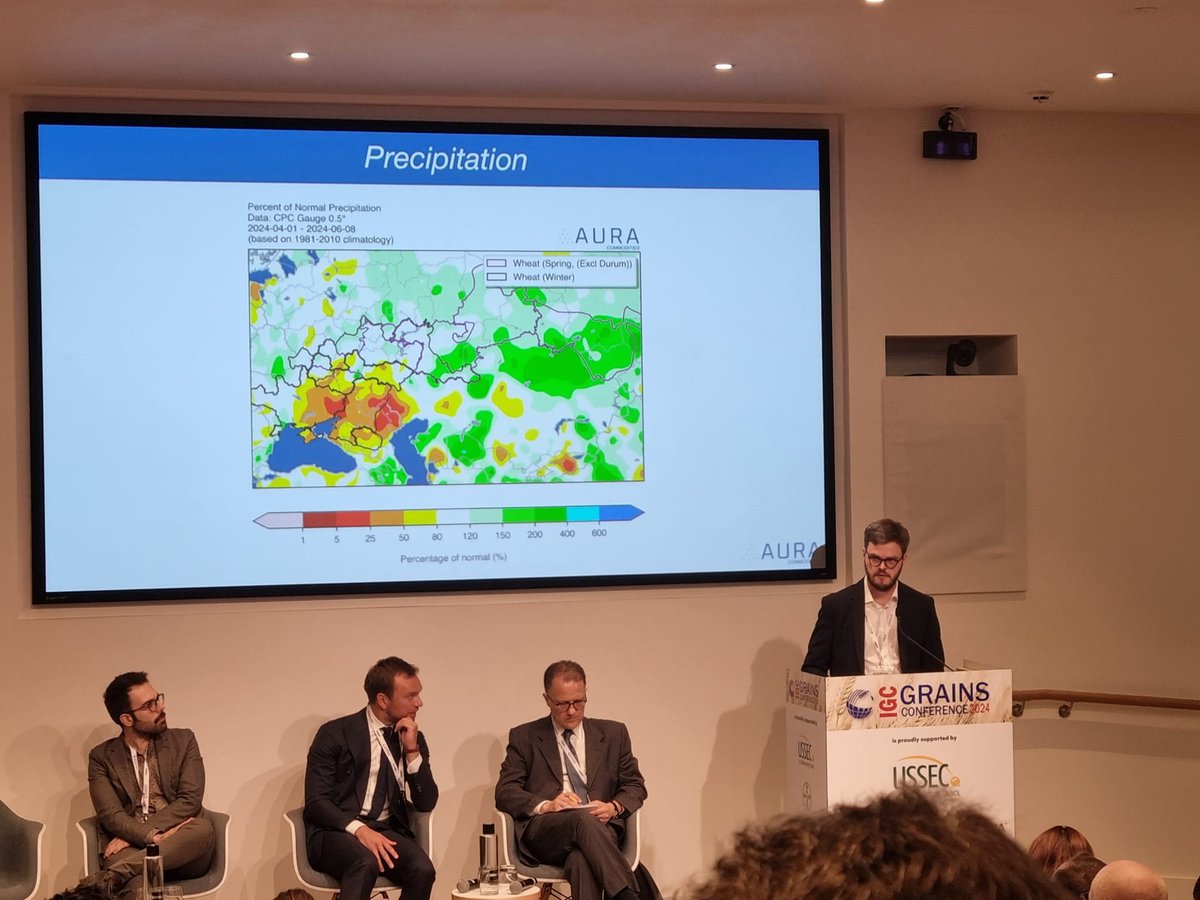 Tom__Whittaker's tweet photo. Aura gave the IGC conference a round up of world wheat weather yesterday...

Key Topics:

Probability of <80MMT wheat crop from Russia?

Weather conditions to further impact EU wheat before harvest? 

What could transition to La Niña mean for wheat market?

 #igcconf #agswx https://t.co/LBYlNMImLj