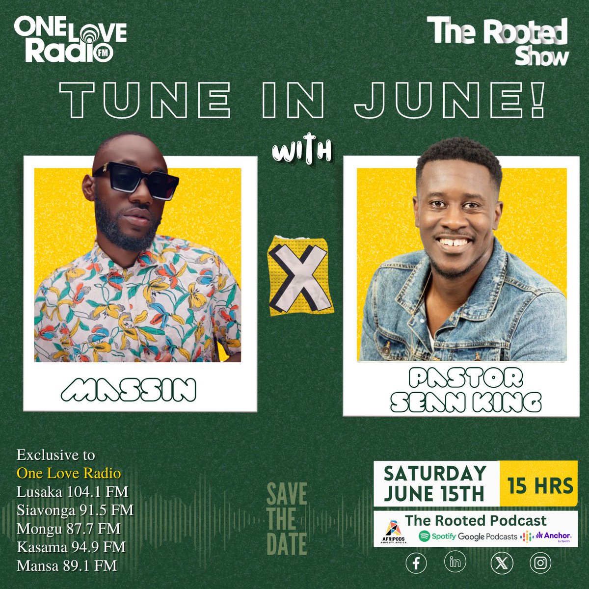 ShowRooted's tweet image. 𝐓𝐮𝐧𝐞 𝐢𝐧 𝐉𝐮𝐧𝐞!
For this Fathers Day!  we host Pastor Sean King , Senior Pastor at @kingdomcity  Zambia and Massin Supertar

✨ Mark your calendars:  June 15th, 2024.
⏰ Time: 3:00 PM CAT sharp!
🔉 Tune in online at onelovezambia.com

#TuneInJune
#LongLiveRadio
