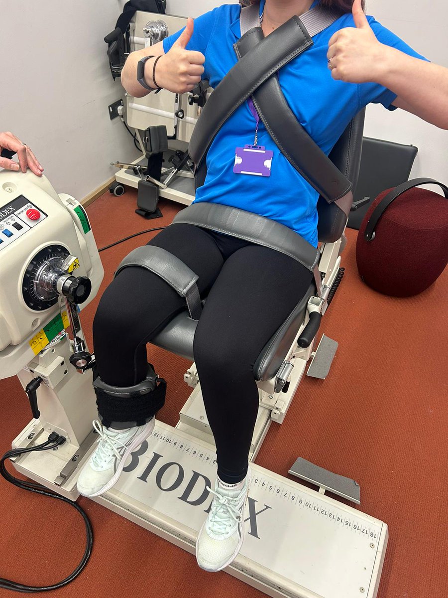 LucyBeaumont's tweet photo. Yesterday I had an amazing opportunity to learn about the ISOKINETIC DYNAMOMETER machine and it's role in #ClinicalResearch 🤓 Safe to say, I'm strapped in for the ride #PodDiary #Research #Podiatry #ResearchAssistant @Carnegie_Sport @leedsbeckett https://t.co/zrh9yKmBGb