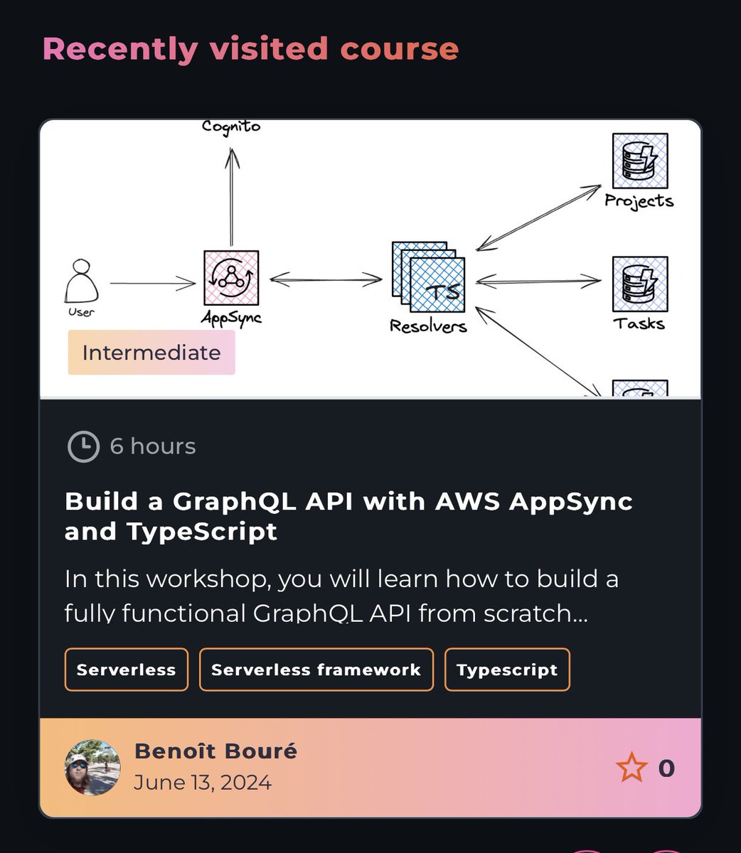 atehrosius's tweet image. 🎊🎊🎉🎉🎉 we have a new workshop contributor and he’s no other than the appsync guru himself Mr @Benoit_Boure .

Checkout his free appsync workshop now
educloud.academy/content/242df9…

#serverless #aws #appsync