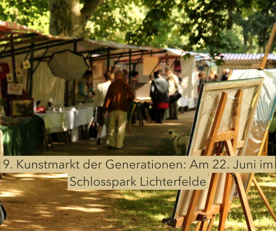 suedwest_sz's tweet photo. @X Artikel von @Anyu0687 : Am 22. Juni findet im Schlosspark Lichterfelde der 9. Kunstmarkt der Generationen statt. Er bringt jedes Jahr Jung und Alt zusammen. Alle Infos: Feiern im Schlosspark Lichterfelde: 9. Kunstmarkt der Generationen (https://t.co/CWevQXldyj) https://t.co/lBjZZEnE1Z