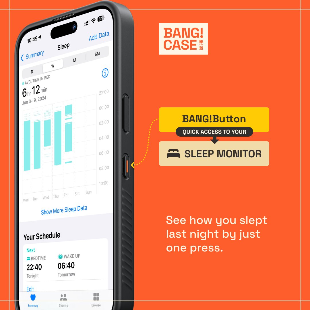 BitmoLab's tweet photo. 💊Your Daily Dose of BANGspiration💊
😴 See how you slept last night with just one press using BANG!CASE!
😴Use the BANG!BUTTON to access the Sleep Monitor.
#BANGCASE #iOS18 #BitmoLab https://t.co/wySkTUBktv