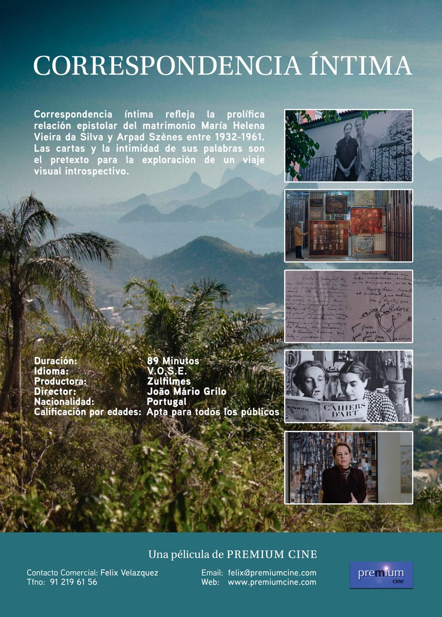 PREMIUMCINE's tweet photo. El 19 de julio de 2024 se estrena en cines "CORRESPONDENCIA ÍNTIMA" Este documental refleja la relación de María Helena Vieira da Silva y Arpad Szènes entre 1932-1961.Las cartas y la intimidad de sus palabras son el pretexto para la exploración de un viaje visual introspectivo. https://t.co/ke2crvQslF