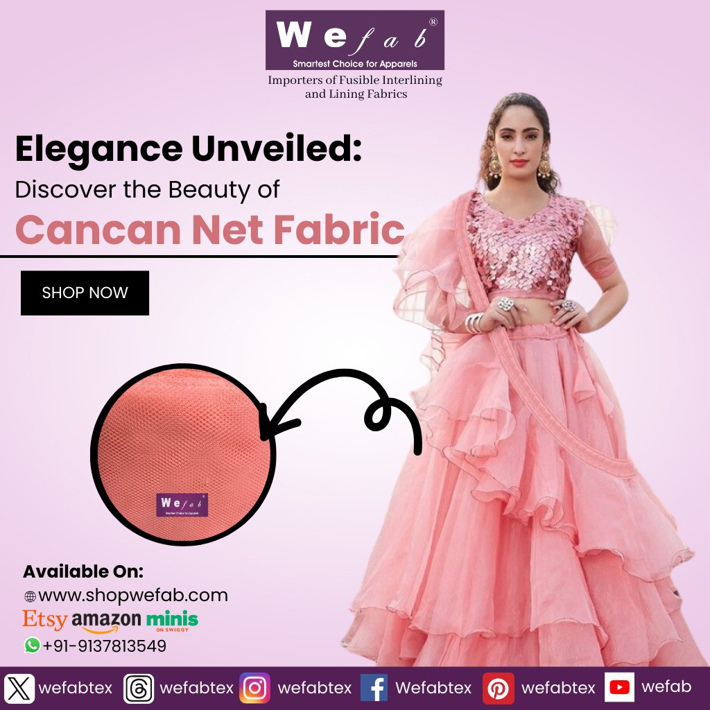 wefabtex's tweet photo. ✨Let your creativity soar with Cancan Net Fabric✨
Our high-quality Cancan Net Fabric is perfect for all your creative needs. Lightweight yet sturdy, making it easy to sew and shape.

Shop now:https://t.co/thf2FnlA3N
Visit our website: https://t.co/8PzN8QAEzW

#wefab https://t.co/6rTSlZcxiH