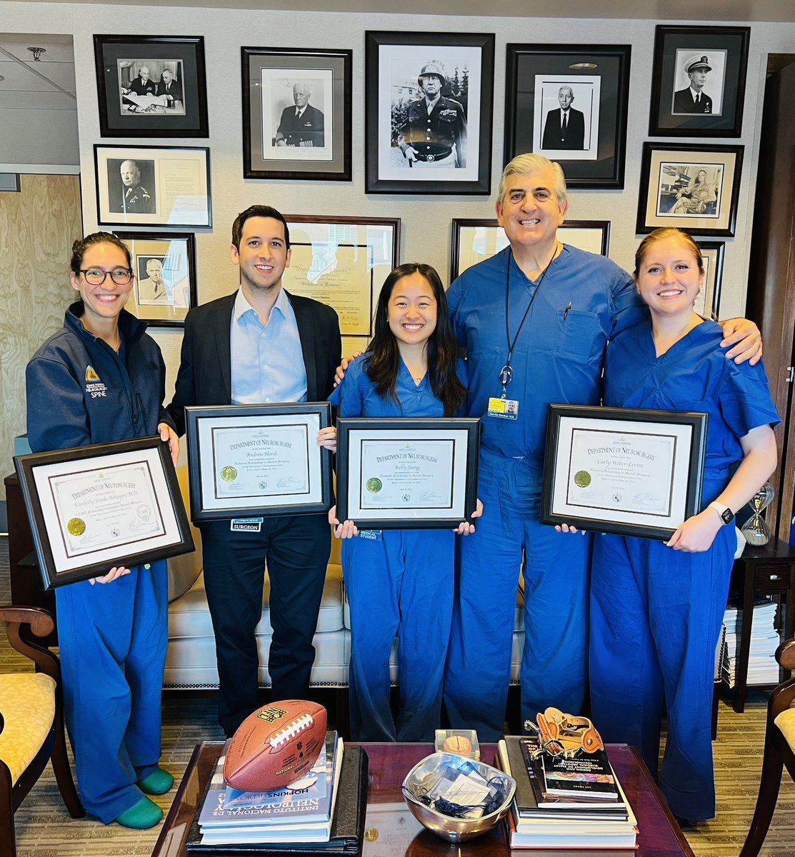 Another amazing year for the Neurosurgical Spine Team at Johns Hopkins celebrating the achievements of our graduating fellow Kim Ashayeri and our new resident Andrew Hersh. Kelly Jiang and Carly Weber-Levine managed the research team this year and it was a blockbuster!