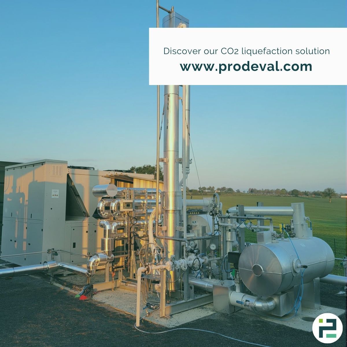 Prodeval_biogas's tweet photo. Our #BioCO2liquefaction solution 
Our V'COOL® solution is added to #Biogas upgrading process into #biomethane to recover the BioCO2 content in the Biogas. We support our clients by 𝐜𝐨𝐧𝐧𝐞𝐜𝐭𝐢𝐧𝐠 𝐁𝐢𝐨𝐂𝐎𝟐 𝐩𝐫𝐨𝐝𝐮𝐜𝐞𝐫𝐬 𝐰𝐢𝐭𝐡 𝐞𝐧𝐝 𝐮𝐬𝐞𝐫𝐬
#VCOOL #Innovation https://t.co/yDBDppVJPU