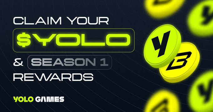 FOMO_airdrop's tweet photo. YOLO Games $YOLO season 1 rewards is LIVE!!!
Now you can claim $YOLO
- Go to https://t.co/9GOrrZqWJl
- Click "Points (PTS)"
- Claim your rewards.
Sell on Thruster https://t.co/QCncqiSSSy
#FOMO #Blast #YOLOGames https://t.co/bQ1Z6QMA2p