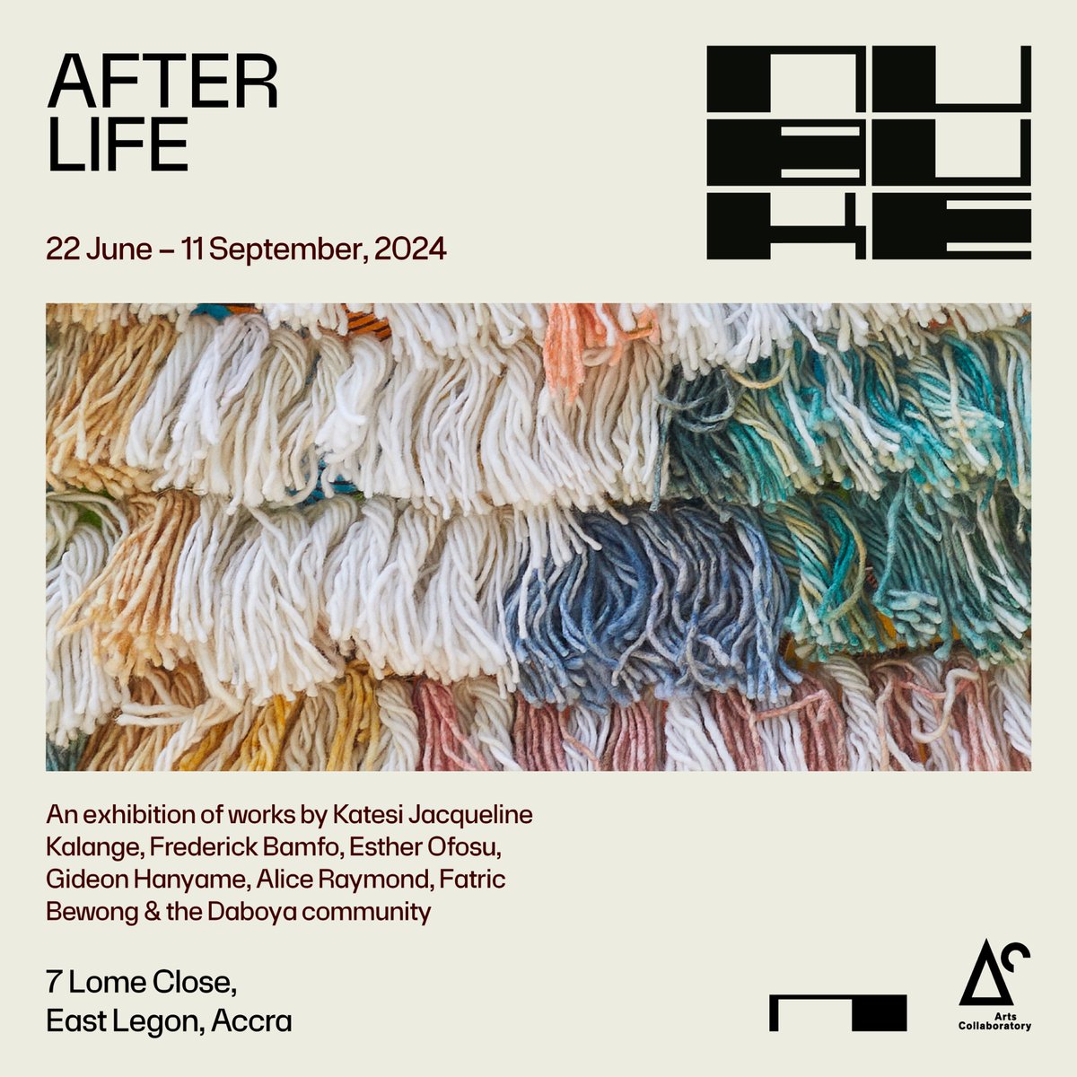 Nubuke Foundation is pleased to present AFTER LIFE, an exhibition featuring works by Katesi Jacqueline Kalange, Frederick Bamfo, Esther Ofosu, Gideon Hanyame, Alice Raymond, Fatric Bewong and the Daboya Community, at our gallery in East Legon, Accra.