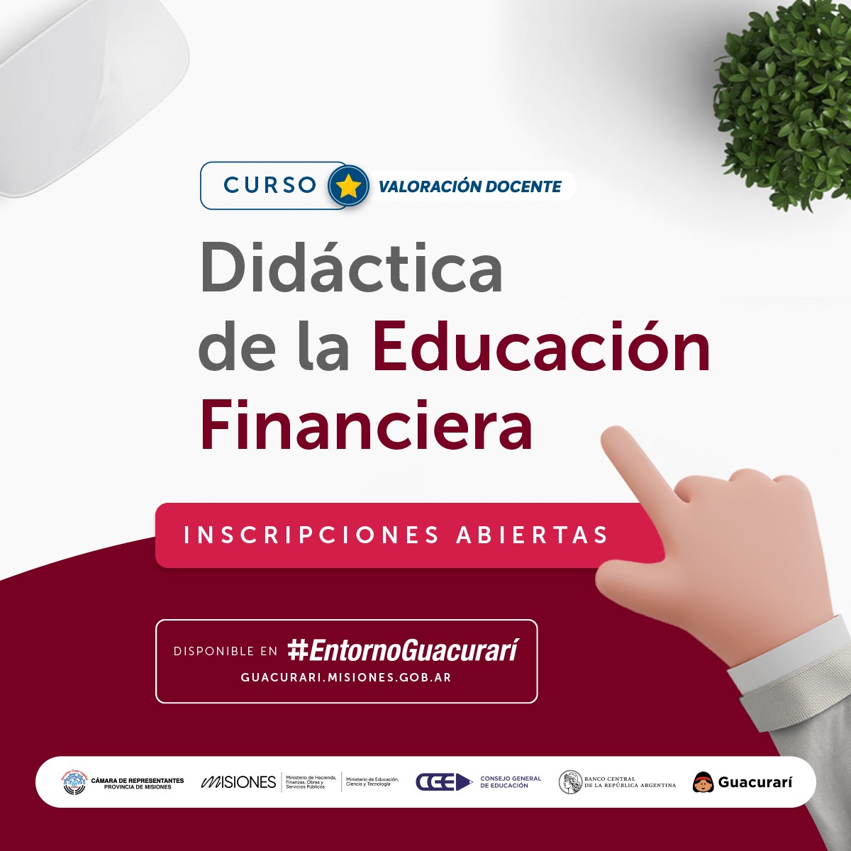 ¡Didáctica de la Educación Financiera! 📷

📷 Destinatarios: docentes de Nivel Secundario del Área de Ciencias Económicas que hayan aprobado el curso de Introducción a la Educación Financiera
📷 INSCRIBITE A TRAVÉS DEL SiRyC en cgepm.gov.ar