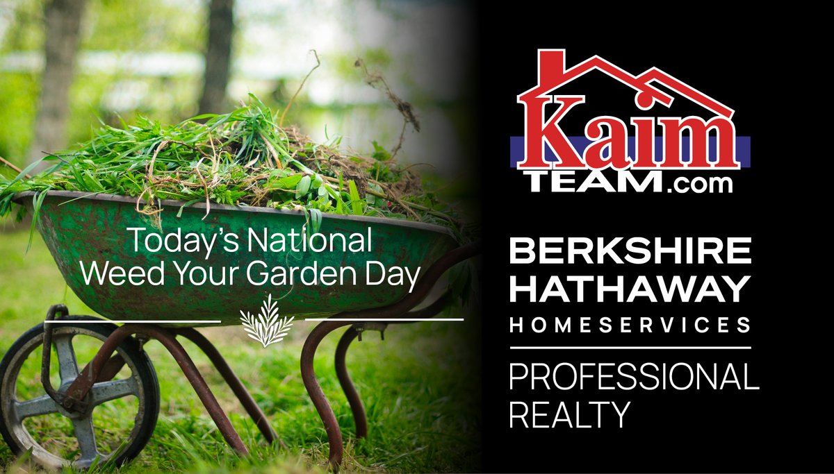 MichaelKaimTeam's tweet photo. 🌿 Happy National Weed Your Garden Day! 🌼🌱 Don't forget to carve out a few extra minutes today to tend to your garden and keep those pesky weeds at bay. ☀️🌻 #themichaelkaimteam #kaimteam #BHHSPro #BHHS #BHHSrealestate https://t.co/0f90JHiLb1