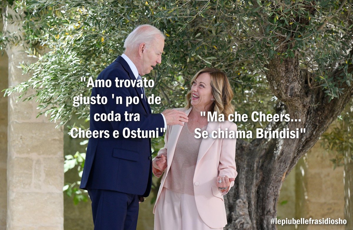 lefrasidiosho's tweet photo. #borgoegnazia #g7 #meloni #biden https://t.co/HMgnVYG28L