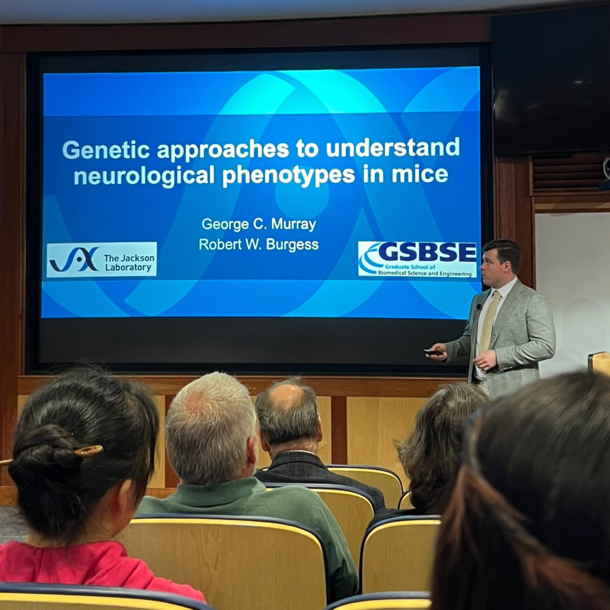 JAX_Education's tweet photo. Introducing Dr. George Murray!
🎉 Congratulations to @jacksonlab/@GSBSE_UMaine Biomedical Science Ph.D. candidate George Murray (@geocmurray) for successfully defending his dissertation!
@RBurgessLab #JAXTrainee https://t.co/Gl1jfj73Eo