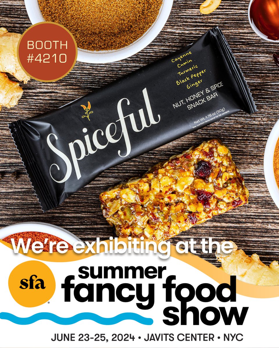 WE ARE BACK! And we’re super excited to announce that we will be heading to the 2024 Fancy Food Show in NYC! 🗽

Stop by Booth 4210 and try our Spiceful Original snack bar! 🌶️✨

📅 JUNE 23-25, 2024
📍 Javits Center, NYC 

#FancyFoodShow #SFA #NYCEvent #SpecialtyFoodAssociation