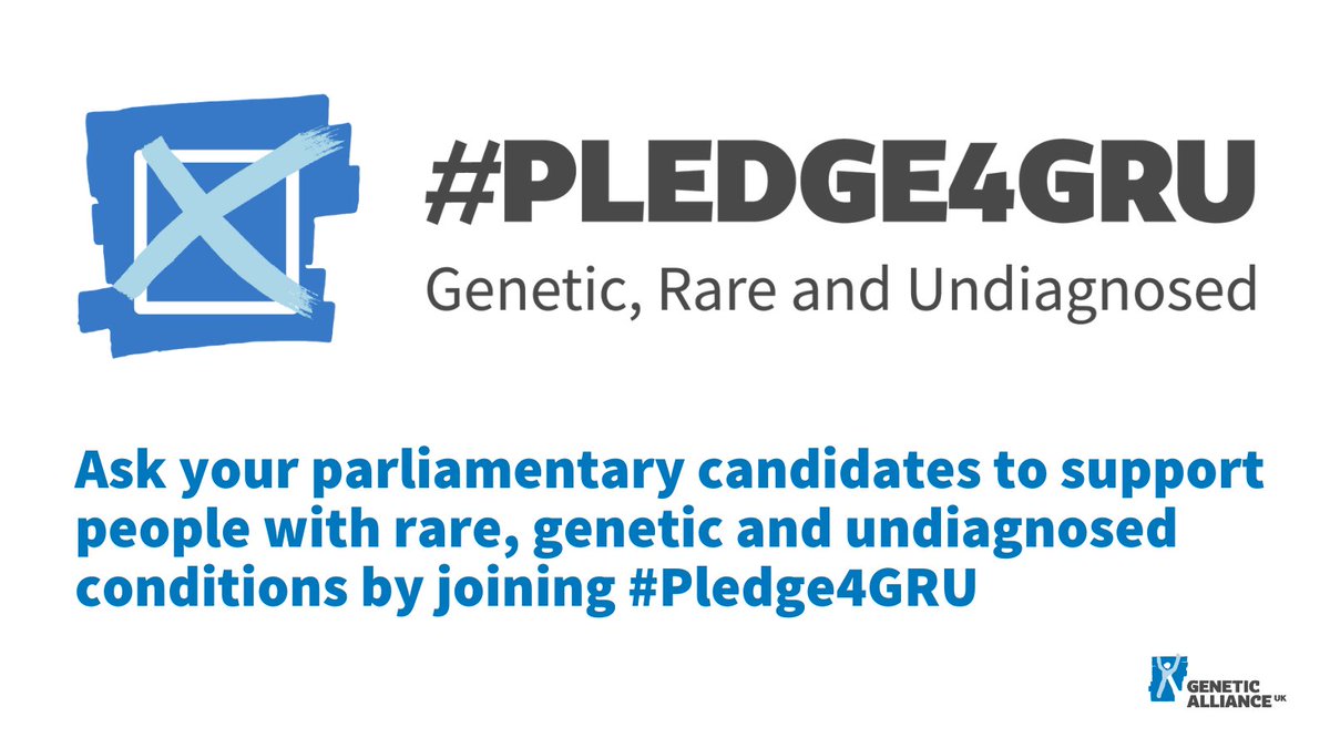 With three weeks until #GeneralElection2024 we’re sharing <a href="/GeneticAll_UK/">Genetic Alliance UK</a>'s call for prospective parliamentary candidates to pledge support for the 3.5 million people with rare conditions in the UK.

#Pledge4GRU #GE2024

bit.ly/P4GRU

1/2