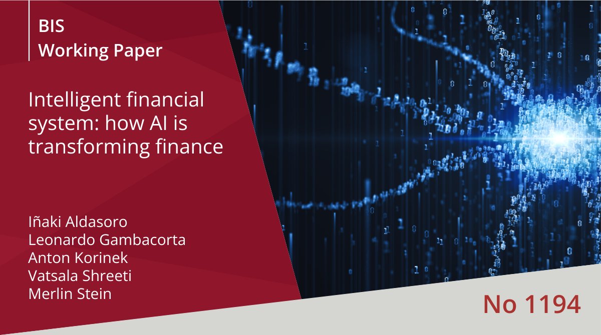 BIS_org's tweet image. #GenAI and emerging AI agents are poised to transform financial intermediation, insurance, asset management and payments. These changes have significant implications for financial stability, prudential policy and spillovers to the real economy bis.org/publ/work1194.…