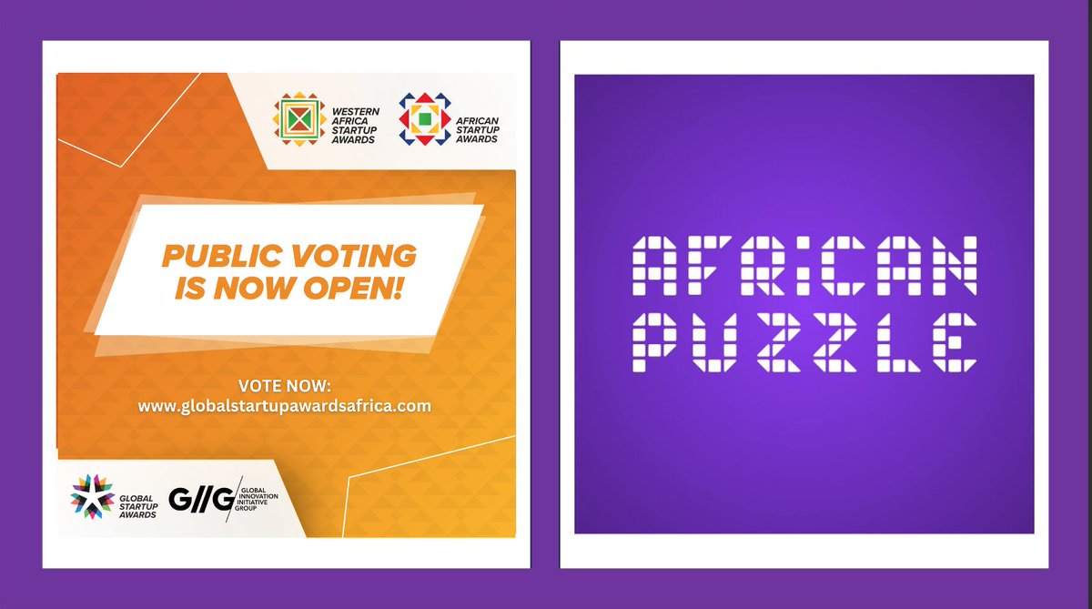 🌍 ONE VOTE TO MAKE US WIN! African Puzzle is competing at the regional level in the <a href="/AfricanGSAwards/">African Startup Awards</a>
! Representing Ivory Coast, we're driving inclusive digitalization for entrepreneurs. Vote for us to be the West African champion! 📷 bit.ly/4cgYqCh #225 #CIV #Africa