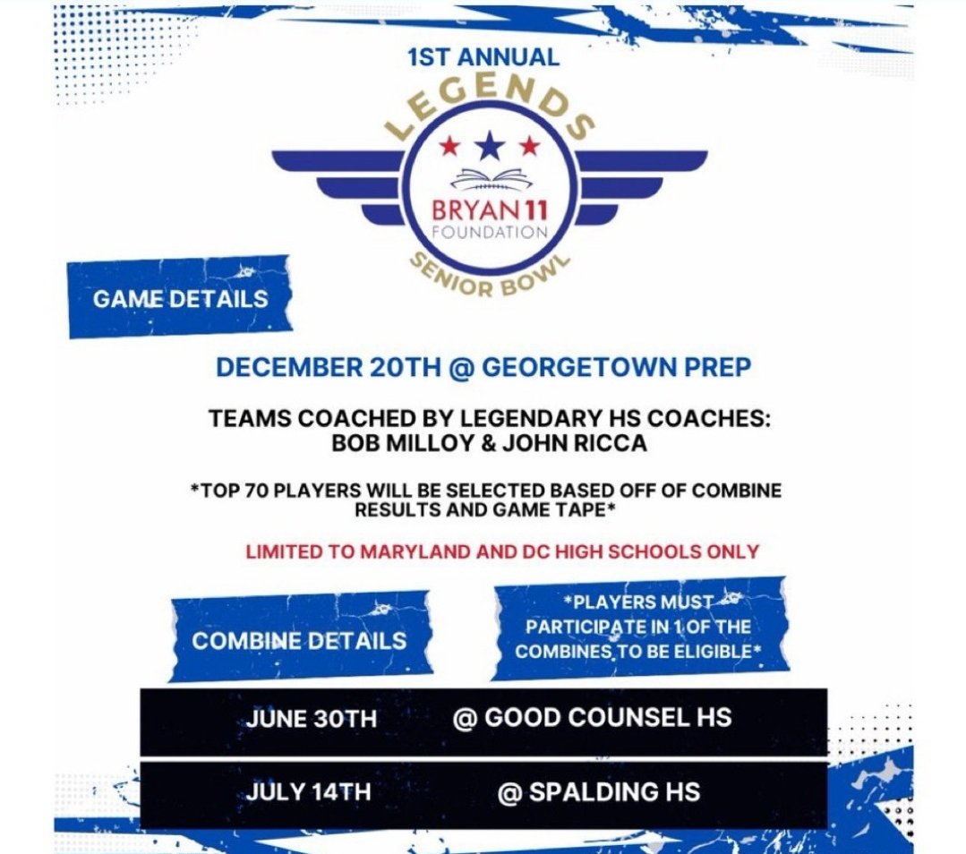 DmvSportsLive6's tweet photo. To all my senior Dmv ballers come out and show your skills in front of recruiters. Take advantage of every opportunity to chase your dream!!! This game also supports a good cause @SeanStritt @RivalsWardlaw @Igarza432 @RocCarmichael @E79641Sho @carljfred @urafootballshow #Bryan11 https://t.co/i46rbPJdh4