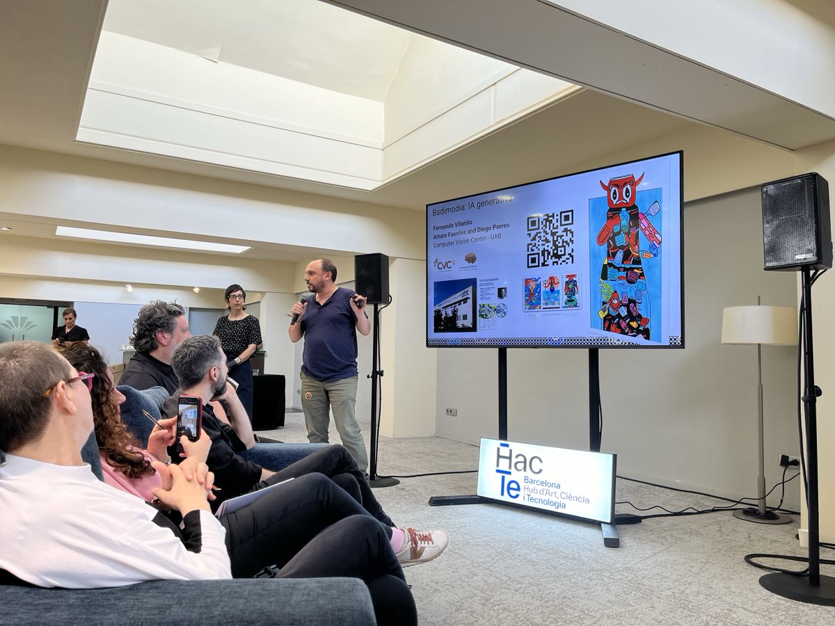 CVC_UAB's tweet photo. Avui estem al @sonarplusd!
โก๏ธ@fervilarino participa a la sessiรณ โOpen forum on Arts, Science and Technologyโ a travรฉs de la #Cร tedra @UABBarcelona - @cruillabcn, presentant el projecte #BadamonIA d'@epicalafura en colยทlaboraciรณ amb el #CVC!
#CVCmoves! https://t.co/vrb01r4zA3