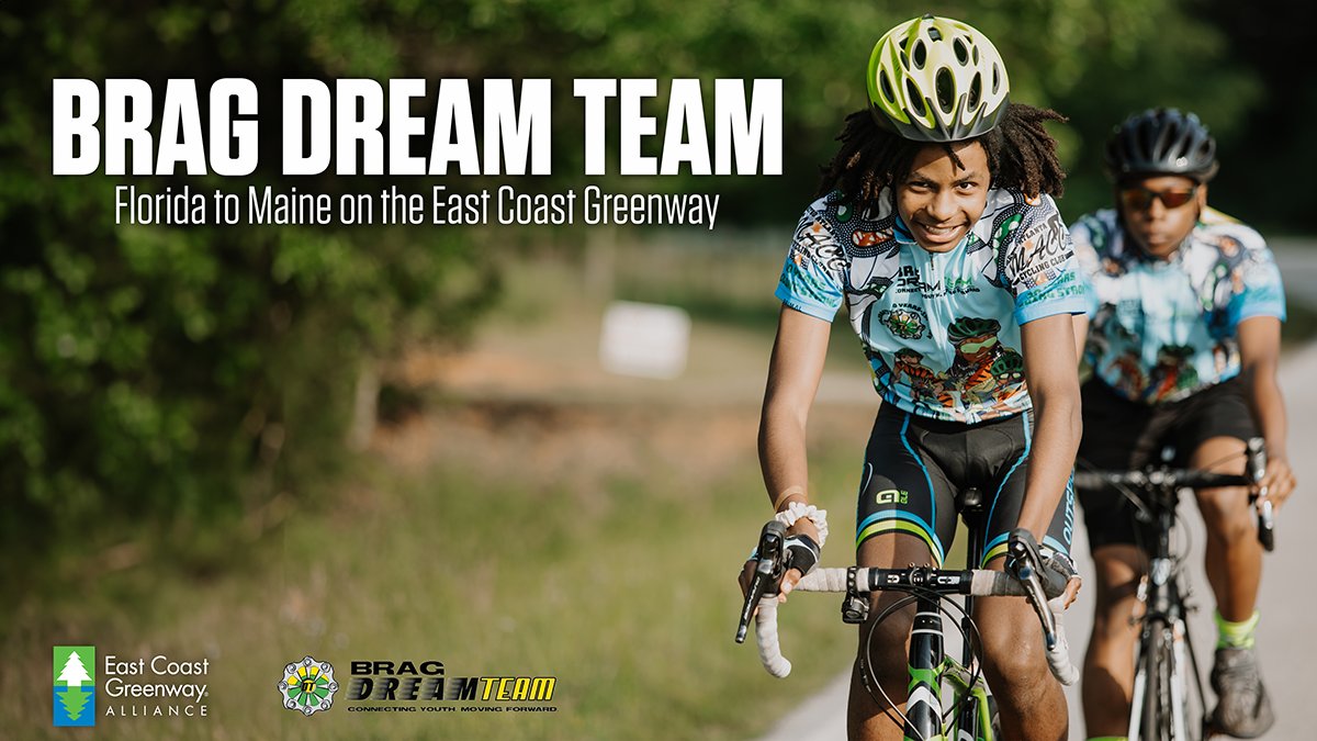 Departing Monday from Miami Beach!🚴

Building upon a long-standing partnership with the East Coast Greenway Alliance, the BRAG Dream Team will celebrate its 30th anniversary with its longest ride to date - more than 2,300 miles from Florida to Maine.

🔗: greenway.org/stories/brag-d…