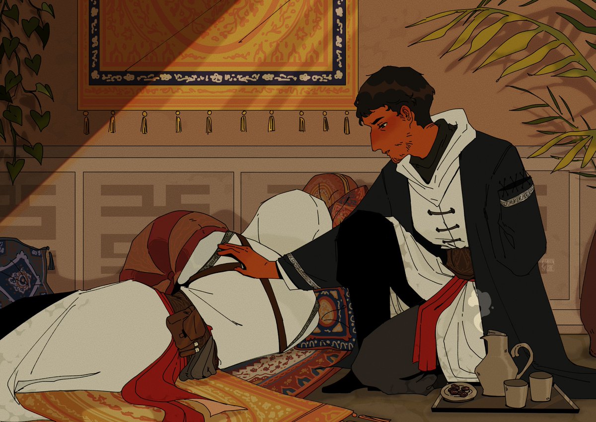 thegreenlaut's tweet photo. tea & dates (cont. of bitter tea & oranges)
#assassinscreed #altmal https://t.co/IKsiwhEvqn