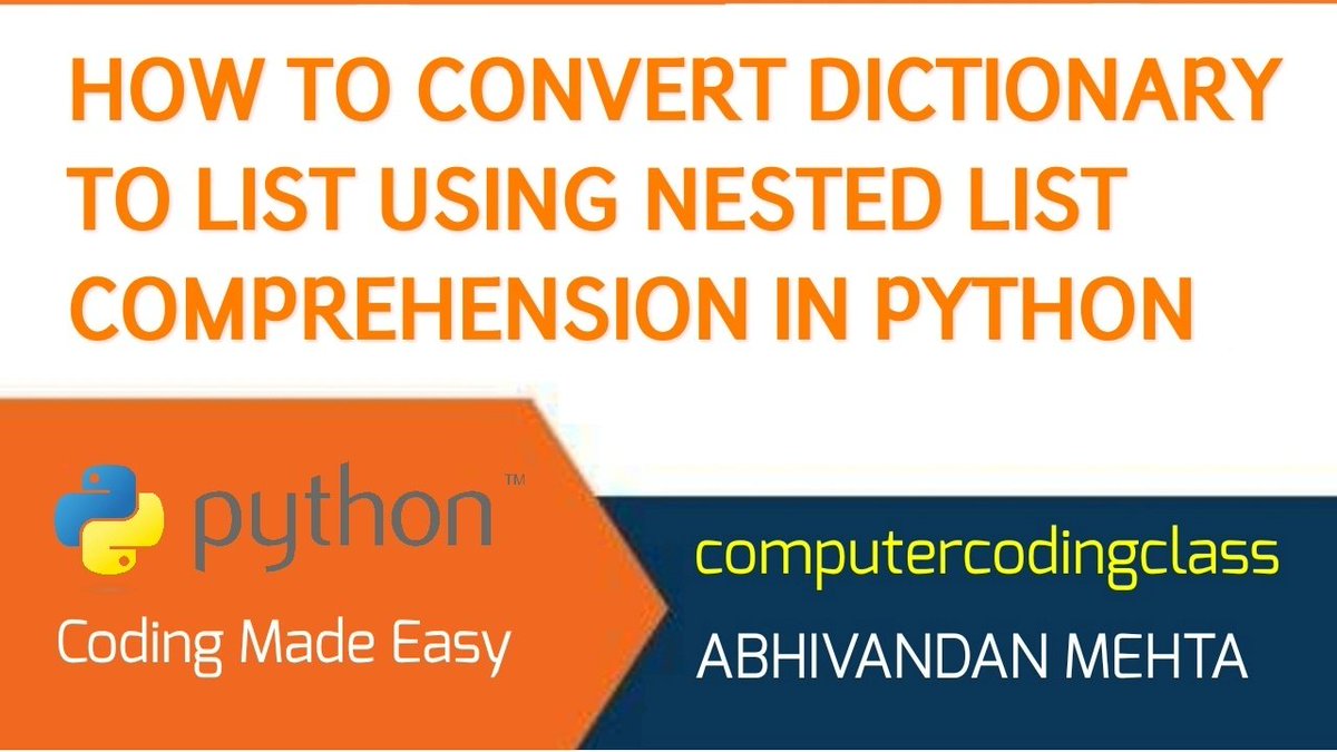 coding_computer's tweet image. youtu.be/cuRDyl94f2E
How to Convert Dictionary to List in Python | Python List Comprehension
#python #coding #programming #online #software