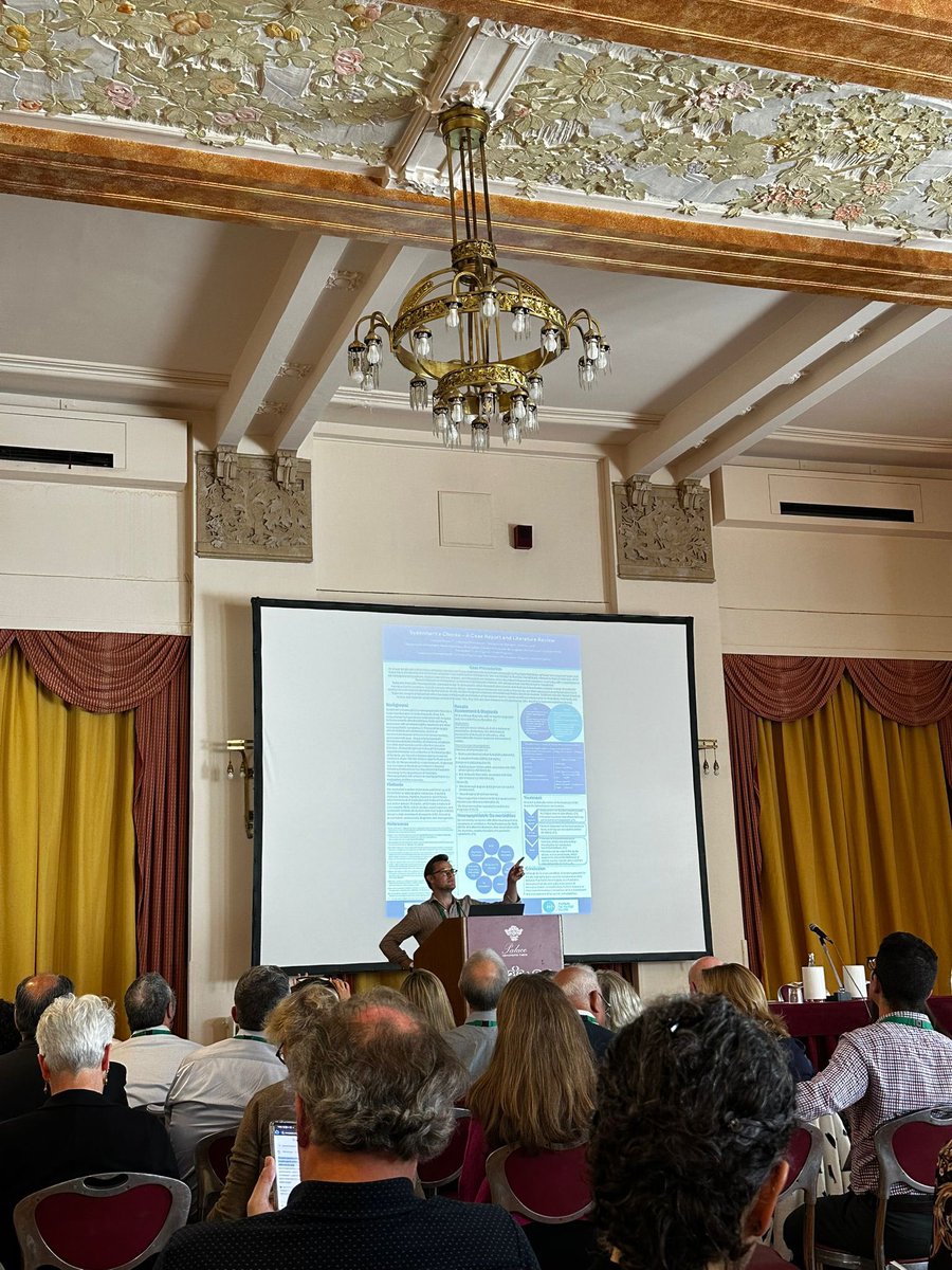 EdPalmer5's tweet photo. Pleasure to present at this years @ESSTS_Tourette meeting on Sydenham’s Chorea and associated neuropsych symptoms. Beautiful location for a superb meeting. #tourettes   #ESSTS @tourettesaction (ps no idea what I’m pointing at) https://t.co/I1XsMxNr8f