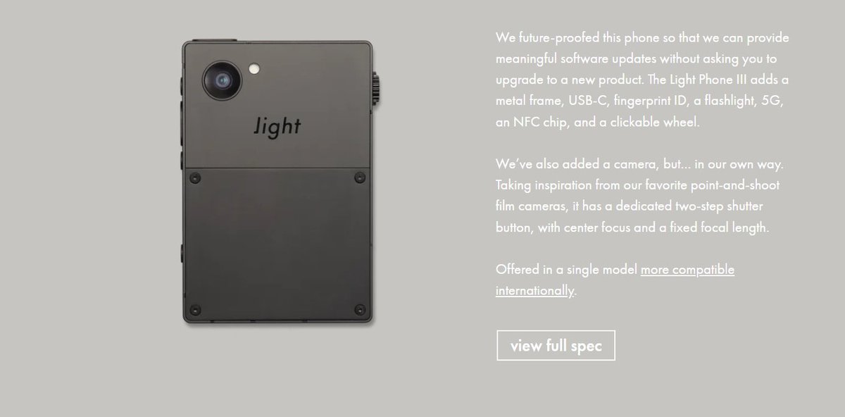 SujanTharu66's tweet photo. Light phone 3 price is $799
📱3.92" black and white OLED screen with a resolution of 1080×1240
📷50Mp
🤳8MP
📶5G+4G LTE
📏106×71.5×12mm
⚖️124g
🔋1800mAh battery
💾6GB RAM+128GB
🦾Qualcomm SM 4450 SOC
-GPS
-Bluetooth 5.0
💳NFC
-Fingerprint recognition
☔Ip54
#lightphone3 https://t.co/eTC7dSpPGM