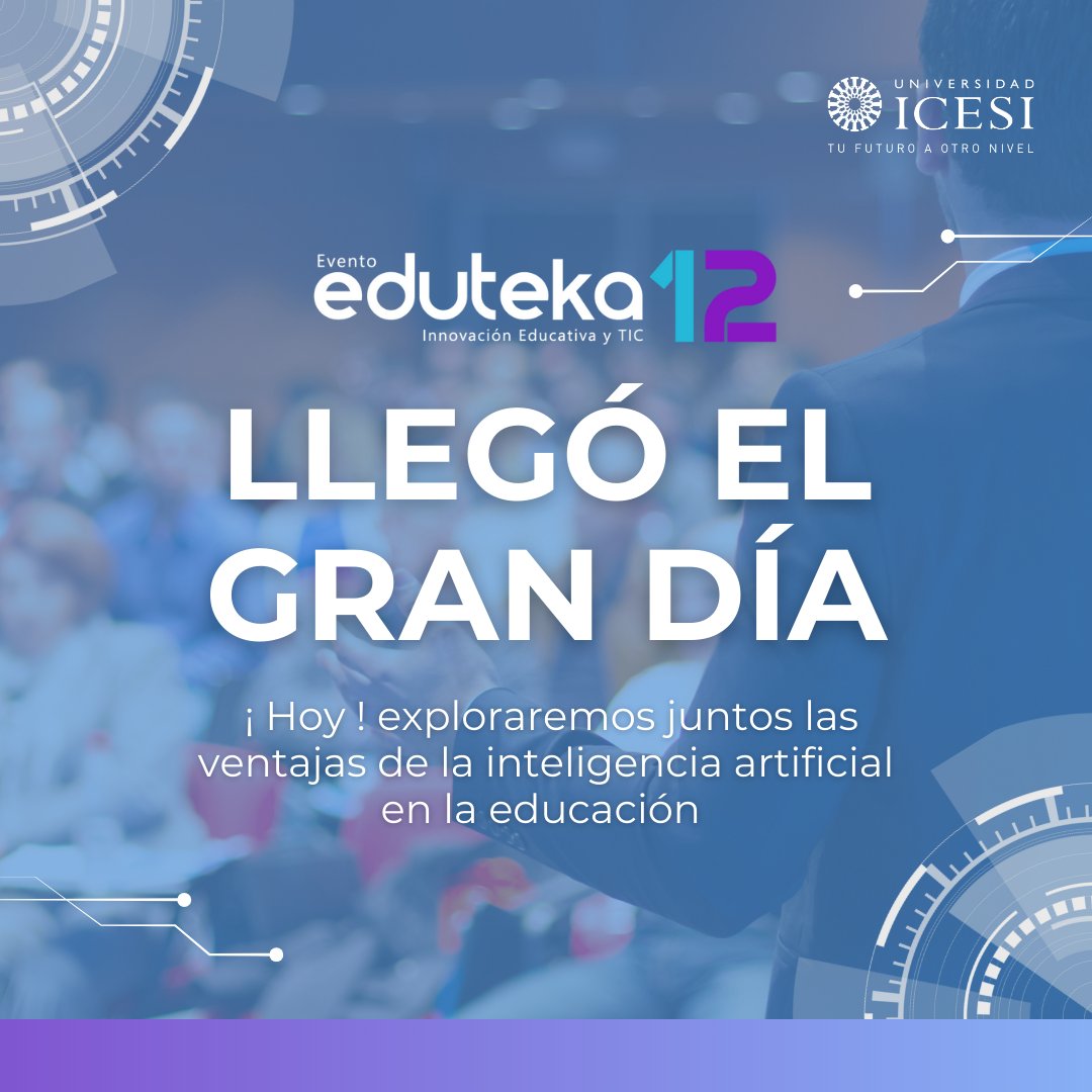eduteka's tweet photo. 🦾¿Ya están listos(as) para explorar las ventajas de la Inteligencia artificial en la educación?

🕗HOY damos inicio al #EventoEduteka12.

#innovacioneducativa #ia #educación https://t.co/y9urIRsKdz