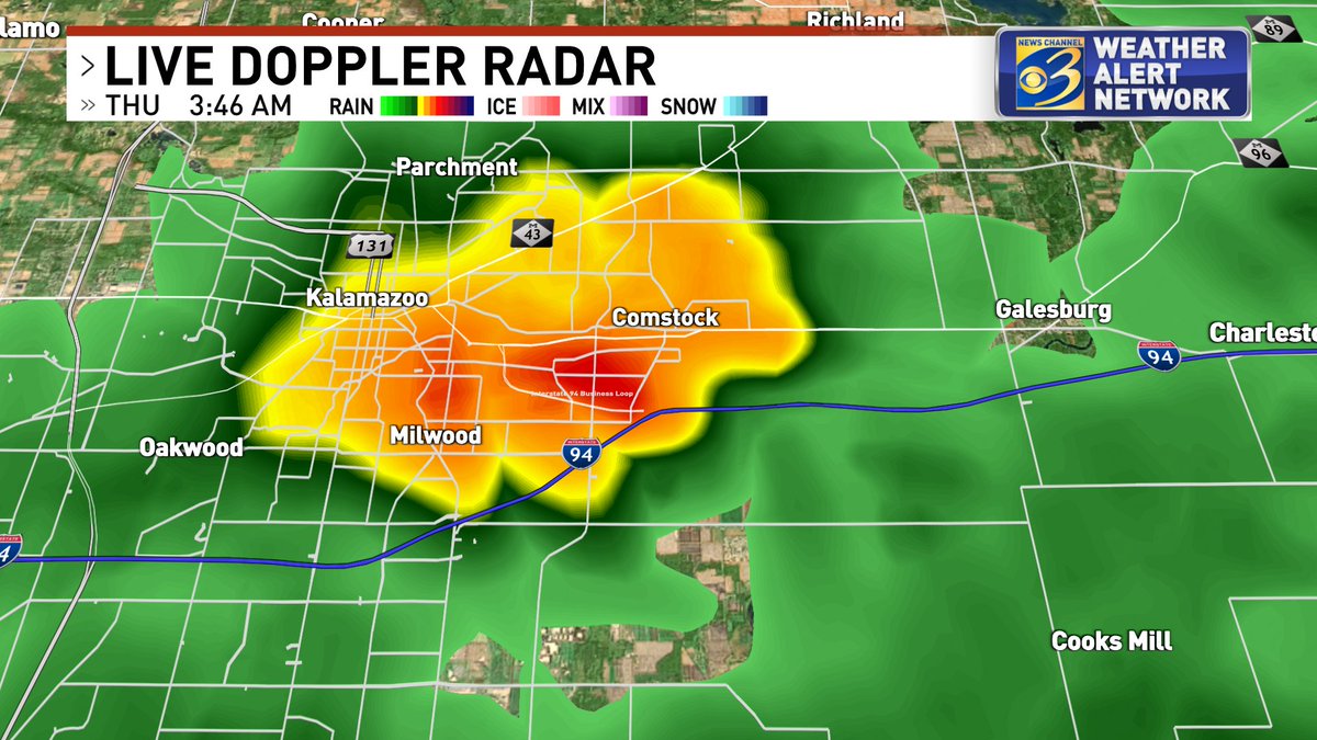 JeffPorterWX's tweet image. This is right between #Parchment, #Milwood, and #Comstock