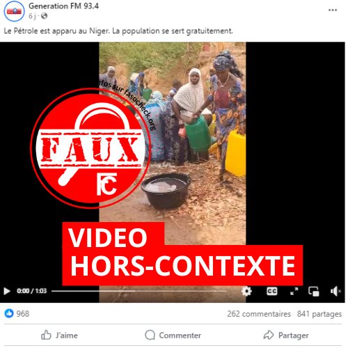 Cette vidéo montre du pétrole coulant à ciel ouvert au #Niger? Faux. <a href="/FasoCheck/">Fasocheck</a> a vérifié; il s'agit plutôt d'un camion citerne transportant de l'essence qui s'est renversé. 
🔗tinyurl.com/2s3usvt4