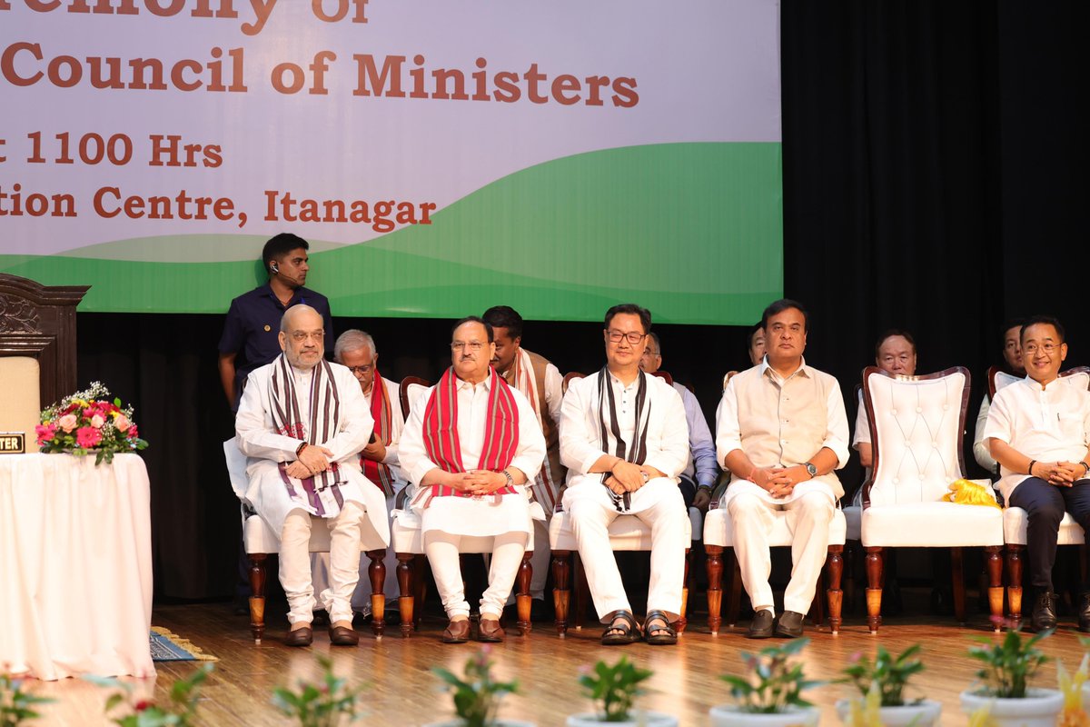 Historic Moment for Arunachal Pradesh!

Heartfelt congratulations to Shri <a href="/PemaKhanduBJP/">Pema Khandu པདྨ་མཁའ་འགྲོ་།</a>  ji on taking the oath as the Chief Minister of Arunachal Pradesh for the third consecutive term, and heartfelt felicitations to Shri <a href="/ChownaMeinBJP/">Chowna Mein</a> ji on taking the oath as Deputy Chief