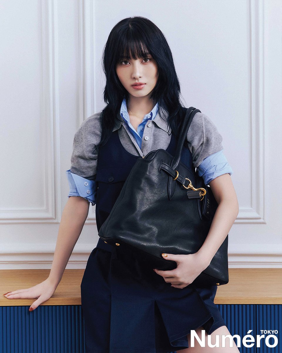 Momo wears Miu Miu L'Été and the Aventure bag for @NumeroTOKYO