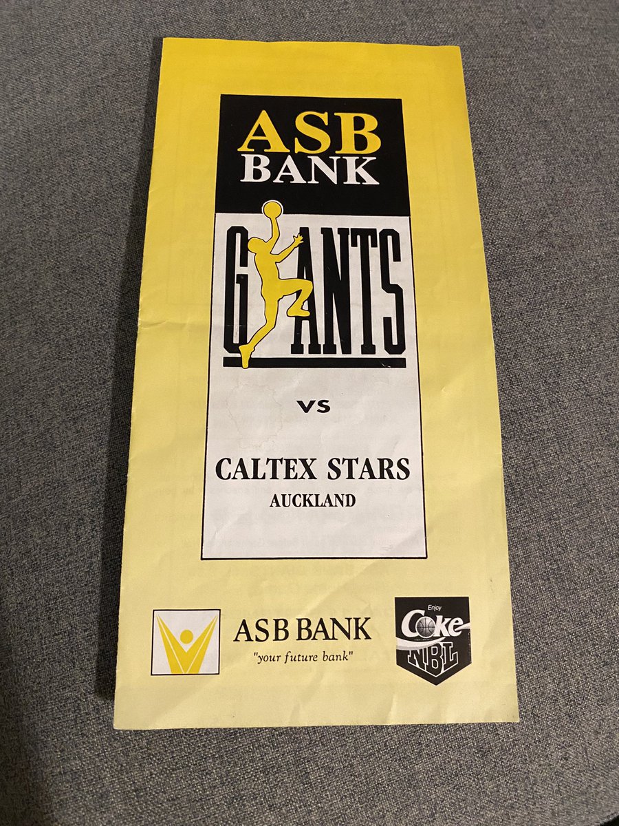 benthehammer's tweet photo. So cool that the @GiantsNZNBL are celebrating 30 Years since their first championship - what a time for Nelson fans! Dug into the cupboard to find a ‘94 programme and some tickets @nznbl https://t.co/vAeWRc0K7u